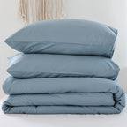 ROSGONIA Oversized King Comforter 128x120, 3pcs Super King Plus (1 Dusty Blue Comforter & 2 Pillowcases) Lightweight Oversized King Bedding Set Blanket