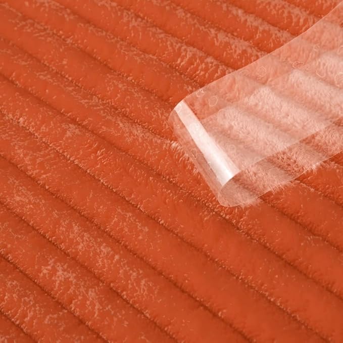 MIULEE Burnt Orange Throw Blanket 3D Ribbed Jacquard Fleece Flannel Velvet Plush Decorative Bed Blanket (Throw, 50" x 70") - Super Soft, Lightweight, Warm and Cozy for Couch Sofa