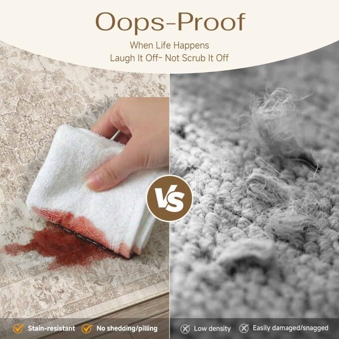 PureCozy Washable Entryway Rug 2x3 Beige Neutral Vintage Door Mat Soft Low Pile Carpet Non Slip Distressed Small Throw Rug for Hallway Kitchen Bedroom Office Bathroom Laundry - color: Beige, size: 2' x 3' (Rectangular)