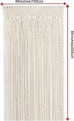 Macrame Curtain Wall Hanging Handmade Boho Curtains for Wedding Backdrop Arch Closet Room Divider Boho Wall Decor 40"X80"