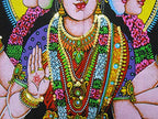 Goddess Gayatri sequins Cotton Batik Wall Hanging Painting : Size 43"x30" Inches - color: Gayatri