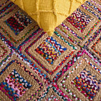 SAFAVIEH Cape Cod Collection Area Rug - 5' x 8', Natural & Red, Handmade Flat Weave Diamond Braided Jute & Denim, Ideal for High Traffic Areas in Living Room, Bedroom (CAP354B) - color: Natural/Red, size: 5' x 8' (Rectangular)