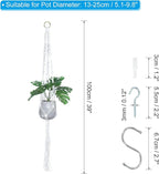 PATIKIL Macrame Hanging Planter, 2 Pack 39 Inch Handmade Hanging Plant Holders Flower Pot Hanger Flower Pot Hanger for Indoor Outdoor Decor, White