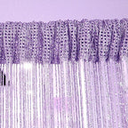 1x2M Door String Curtain Rare Flat Silver Ribbon Thread Fringe Window Panel Room Divider Cute Strip Tassel for Wedding Coffee House Restaurant Parts, Purple - color: Purple