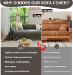 ROOMLIFE Gray Couch Cover Boho Sofa Covers for 3 Cushion Couch Washable, Furniture Protector Sofa Couch Cover for Dogs, Soft Chenille Sofa Slipcover, Couch Throw Blankets with Tassels 71 '' X 134''