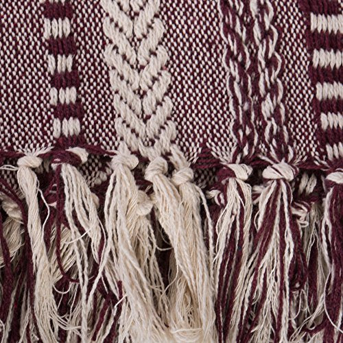 DII Braided Striped Decorative Throw Blanket, 50x60, BlackBerry - color: Blackberry