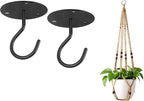 Mkono Macrame Plant Hangers Indoor Jute Hanging Planter Basket and Ceiling Hooks, Wood Beads Decorative Flower Pot Holder for Indoor Outdoor Boho Home Decor,Brown