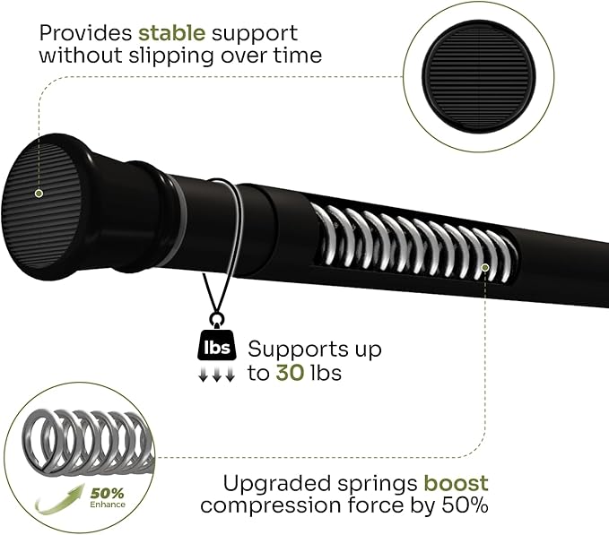 Bamworld Window Plant Hanger Indoor Adjustable Hanging Planters for Indoor Plants Spring Tension Rods 27''-51'' No Drilling Expandable Hanging Plant Holder for Hanging Basket for Balcony Decor(Black)
