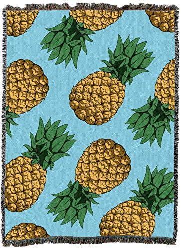 Pure Country Weavers Pineapple Blanket - Garden Floral Gift Tapestry Throw Woven from Cotton - Made in The USA (72x54) - color: Pineapple