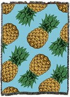Pure Country Weavers Pineapple Blanket - Garden Floral Gift Tapestry Throw Woven from Cotton - Made in The USA (72x54) - color: Pineapple