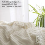 Simple&Opulence Cotton Muslin Throw Blanket for Bed, Couch, Knit Woven Gauze Blanket with Tassels, Soft Lightweight Cozy Pre-Washed Breathable Farmhouse Decoration for All-Season (Cream)