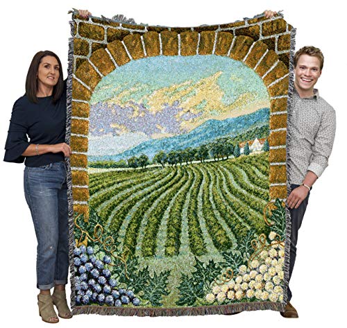 Pure Country Weavers Vineyard Blanket - Garden Floral Gift Tapestry Throw Woven from Cotton - Made in the USA (72x54) - color: Vineyard