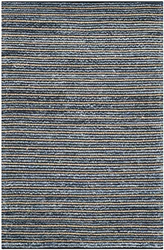 SAFAVIEH Cape Cod Collection Area Rug - 6' x 9', Blue & Natural, Handmade Flat Weave Braided Jute & Cotton, Ideal for High Traffic Areas in Living Room, Bedroom (CAP363A) - size: 6' x 9' (Rectangular)