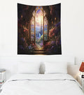 EMMTEEY Fantasy Wall Tapestry for Living Room 50X60 Inch - Fairytale World Wall Decor Witchy Forest Backdrop for Dorm Classroom