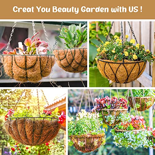 Legigo 3 Pack 18 Inch Hanging Basket Coco Liners Replacement, 100% Natural Round Coconut Coco Fiber Planter Basket Liners for Hanging Basket Flowers/Vegetables - color: 3pcs, size: 18 Inch