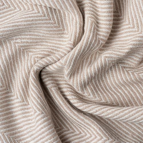Bed Blanket, Queen Size (79 x 90 Inch), Cotton-Rich Blend, Soft Textured Woven Coverlet, Easycare, Lightweight & Breathable Bed Layering, All Season Bedding, Dove Beige - color: Dove Beige, size: Queen