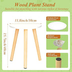 Plant Stand Indoor/Outdoor for Plants,Wood White Planter Stands Holder Mid Century Pedestal Shelf,Sturdy Short Flower Rack Boho Short Plant Table 15.7"Tall Wooden Plants Stool for Garden,Patio