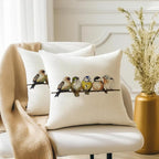RABUSOFA Watercolor Birds Pillows Decorative Throw Pillows 18x18,Hand-Painted Oil Painting Rustic Birds Square Pillow Cases,Cute Colorful Spring Summer Decorations for Home Couch Sofa Outdoor
