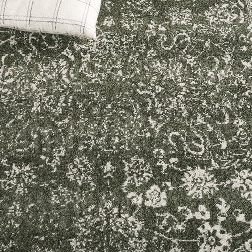 SAFAVIEH Adirondack Collection Area Rug - 2'6" x 4', Dark Green & Ivory, Distressed Vintage Floral Design, Non-Shedding & Easy to Clean, Ideal for Hallway, Foyer, Entryway, Accent Space (ADR109Y) - color: Dark Green/Ivory, size: 2'6" x 4' (Rectangular)