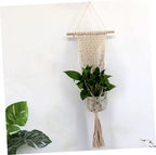 BESPORTBLE Hanging Cotton Flower Holder with Bohemian Tapestry Design Durable Macrame Succulent Pot for Indoor and Outdoor Use for Home and Office Decoration
