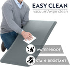 KANGAROO Thick Ergonomic Anti Fatigue Mats for Kitchen Floor, Cushioned Standing Office Desk Mat, Waterproof Scratch Resistant Topside, Supportive All Day Comfort Padded Foam Rugs, 17x24, Grey