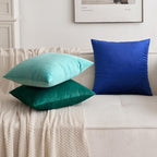 MIULEE Velvet Throw Pillow Covers 18x18 Inch, Pack of 2 - Royal Blue, Decorative Square Cushion Cases Farmhouse Modern Home Decor for Spring Couch Sofa Bedroom Living Room