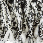DII Textured Acryllic Woven Throw, Farmhouse Fringe Blanket, 50x60, Black/White - color: Black/White