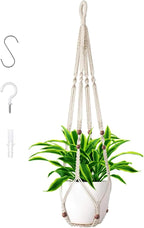 35 Inch Hanging Planters for Indoor Outdoor Plants Macrame Plant Hanger Plant Pots Hangers for Live Plants,Outdoor Garden Home,Ivory(Planter Pot Not Included),1 Set
