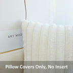 JOJUSIS Pack of 2 Faux Fur Plush Decorative Throw Pillow Covers Couch Cushion Case Soft Pillowcases (White, 18 x 18-Inch)