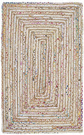 SAFAVIEH Cape Cod Collection Area Rug - 2'3" x 5', Beige & Multi, Handmade Jute & Cotton, Woven Braided Design (CAP202B) - color: Beige/Multi, size: 2'3" x 5' (Rectangular)