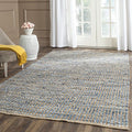 SAFAVIEH Cape Cod Collection Accent Rug - 4' x 6', Natural & Blue, Handmade Flat Weave Coastal Braided Jute, Ideal for High Traffic Areas in Entryway, Living Room, Bedroom (CAP352A) - size: 4' x 6' (Rectangular)