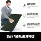 GORILLA GRIP Comfortable Cushioned Kitchen Mats for Floor, 39x20, Waterproof and Stain Resistant Soft Top, 3/4 Inch Thick Ergonomic Standing Desk Anti Fatigue Mat, Foam Supports Feet, Hunter Green