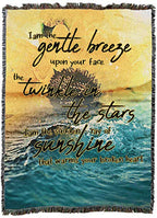 Pure Country Weavers I Am The Gentle Breeze Upon Your Face Blanket Water - Sympathy Bereavement Gift Tapestry Throw Woven from Cotton - Made in the USA (72x54) - color: Breeze Water, size: 72" x 54"