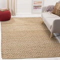 SAFAVIEH Natural Fiber Collection Area Rug - 5' x 8', Natural & Red, Handmade Diamond Trellis Jute, Ideal for High Traffic Areas in Living Room, Bedroom (NF873A) - size: 5' x 8' (Rectangular)