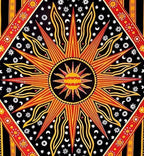 Hippie Mandala Sun and Moon Maditation Poster Wall Hanging Tapestry For Bedroom Indian Golden Burning Sun Stars Psychedelic Popular Mystic Beach Blanket 54 x 60 Inch
