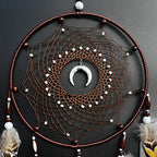 Urdeoms Large Dream Catchers for Bedroom Adult Brown Boho Dream Catcher Wall Decor with Turquoise Hanging Ornament Teen Dorm Room Decor Festival Gift