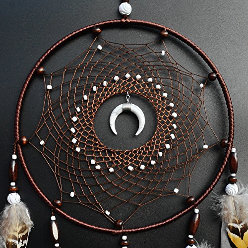 Urdeoms Large Dream Catchers for Bedroom Adult Brown Boho Dream Catcher Wall Decor with Turquoise Hanging Ornament Teen Dorm Room Decor Festival Gift