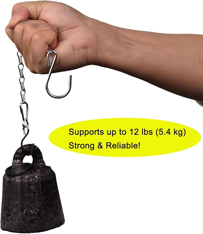 Chain for Hanging Plants,11 Inch Silver Hanging Chain, Small Hanging Basket Chain Kits with Hooks for Bird Feeder Plant Extender Porch Wind Chime (Silver, 11 Inch-6PCS)