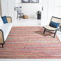 SAFAVIEH Cape Cod Collection Area Rug - 6' Square, Natural & Multi, Handmade Boho Braided Jute, Ideal for High Traffic Areas in Living Room, Bedroom (CAP251A) - size: 6' x 6' (Square)