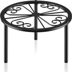 TOSKING Heavy Duty Metal Plant Stand - 9.1-inch Decorative Round Plant Stand, Adjustable Leveling Feet & Rust-Resistant Finish for Indoor/Outdoor Use