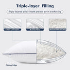 MIULEE Goose Feather Down 24x24 Pillow Insert Set of 2 with 100% Down-Proof Cotton Cover, Soft Fluffy Decorative Pillow for Sofa Bed Couch Living Room White