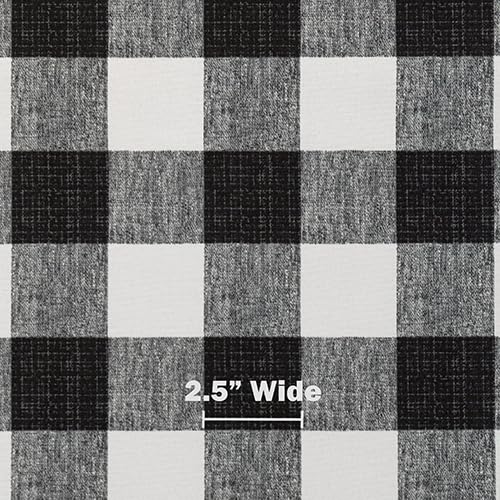 RSH DECOR: Tufted U-Shapes & Lumbars 2 of Each | 19" x 19" & 20" x 12" | Water-Resistant Spun Fabric | Outdoor Wicker Cushions & Support Pillows for Patio Furniture | Black Buffalo Plaid - Made in USA - color: Black Buffalo Plaid, size: 19" x 19" & 20" x