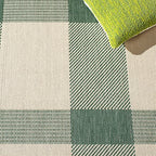 SAFAVIEH Courtyard Collection 2' x 3'7" Green/Beige CY6201 Modern Farmhouse Plaid Indoor/ Outside Waterproof Easy cleansingPatio Backyard Mudroom Accent Mat - color: Green/Beige, size: 2' x 3'7" (Rectangular)