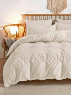 Nanko 2 Pack Standard Size Pillow Shams Set, Olive Green Boho Tufted Soft Microfiber Pillowcases，Modern Farmhouse Pillowshams for Men and Woman 20 x 26 Inch