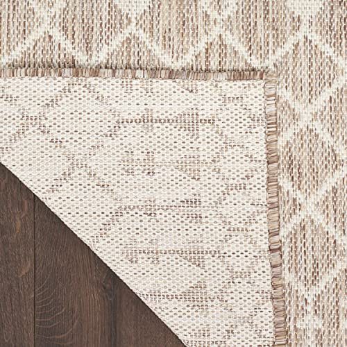 Nourison Home Positano Beige 7' x 10' Area Rug - Easy Clean, Non Shedding, Bed Room, Living Room, Dining Room, Kitchen (7' x 10') - color: Beige, size: 7' x 10' (Rectangular)