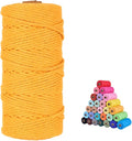 flipped 100% Natural Macrame Cotton Cord,3mm x109 Yard Twine String Cord Colored Cotton Rope Craft Cord for DIY Crafts Knitting Plant Hangers Christmas Wedding Décor (Golden Yellow, 3mm*109yards)