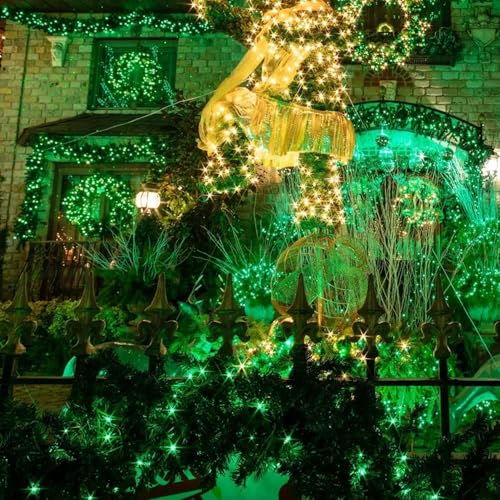 Joomer Green Fairy String Lights 33FT 100 LEDs Plug in Fairy Lights Indoor Silver Wire String Light DIY for Bedroom, Parties, Christmas, Outdoor, Indoor St. Patrick's Day Decoration (Non-Connectable) - color: Green, size: 100led