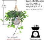Artilady 2 Pack Beaded Plant Hanger Indoor - Macrame Hanging Planters for Plants Holder No Tassels with Wooden Beads Boho Farmhouse Rustic Home Decor (Wood Color Bead-2pcs)