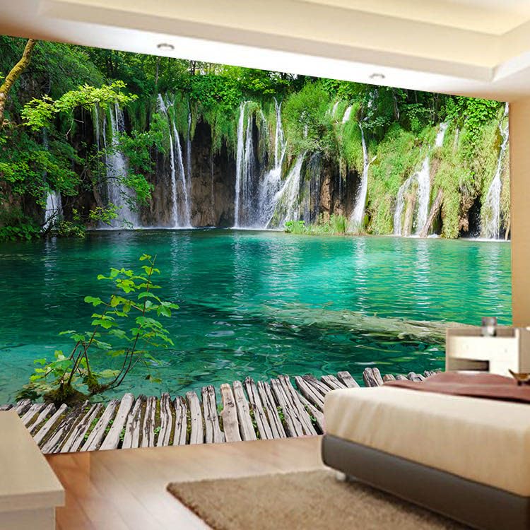 FENDROM Green Tree Forest Tapestry Waterfall Wall Hanging Nature Landscape Scenic Stone River Tapestries for Living Room Bedroom Dorm Home Decor - color: Y01, size: 59"L x 39"W