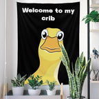 Jhdstore Funny Tapestries Welcome To My Crib Flag Funny Tapestry 3x4Ft Indoor Outdoor Wall Art Tapestry for Bedroom Teens Room Decoration Living Room Bedroom Decorations Cool Stuff for Your Room